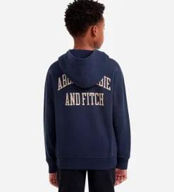 Hættetrøjer|Abercrombie & Fitch Hættetrøje - Navy Blazer m. Print