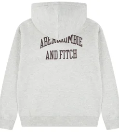 Hættetrøjer|Abercrombie & Fitch Hættetrøje - Lysegråmeleret m. Print