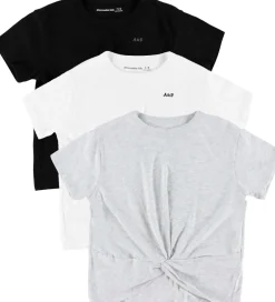 T-Shirts|Abercrombie & Fitch T-shirt - 3-pak - Hviv/Sort/Gråmeleret m. Kn