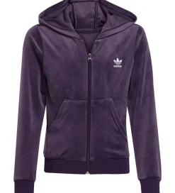 Cardigans|adidas Originals Cardigan - Velour - Aurora Plum/Hvid