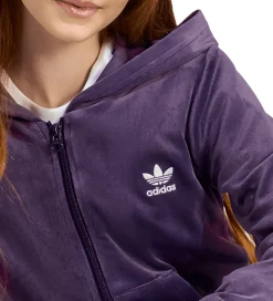 Cardigans|adidas Originals Cardigan - Velour - Aurora Plum/Hvid