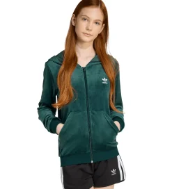 Cardigans|adidas Originals Cardigan - Velour - Aurora Ivy/Hvid