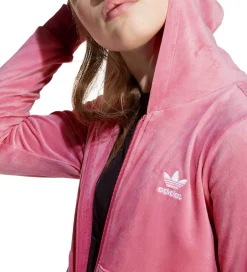 Cardigans|adidas Originals Cardigan - Velour - Pink Fusion/Hvid