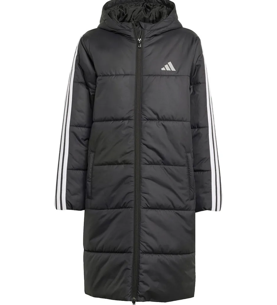 Overgangsjakker|Dunjakker Og Dynejakker|adidas Performance Dynefrakke - J Long Coat - Sort/Hvid