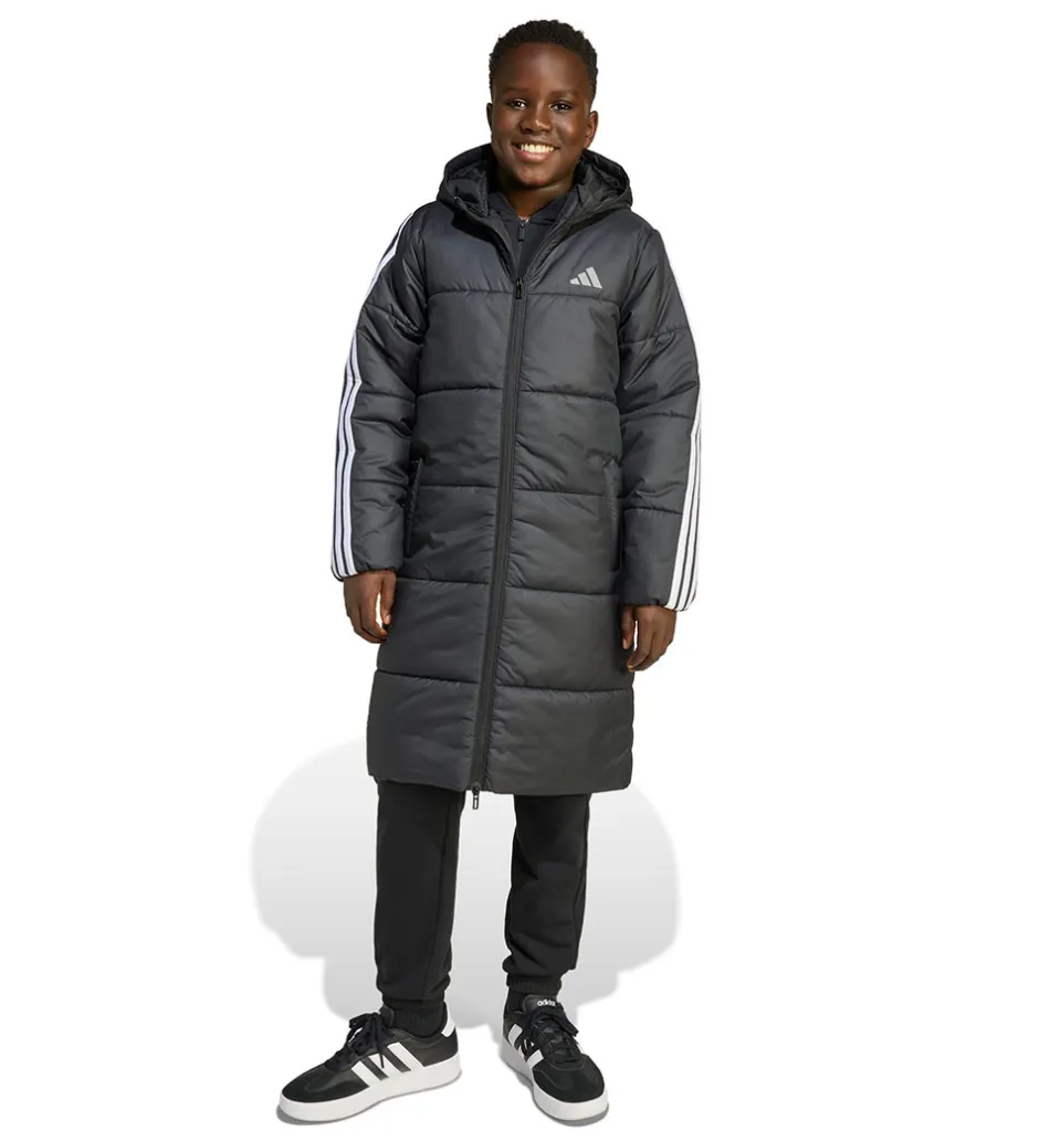 Overgangsjakker|Dunjakker Og Dynejakker|adidas Performance Dynefrakke - J Long Coat - Sort/Hvid