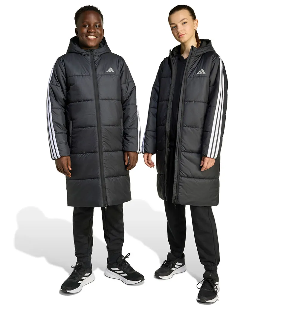 Overgangsjakker|Dunjakker Og Dynejakker|adidas Performance Dynefrakke - J Long Coat - Sort/Hvid