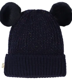 Huer Og Hatte|Billieblush Hue - Strik - Navy m. Kvaste