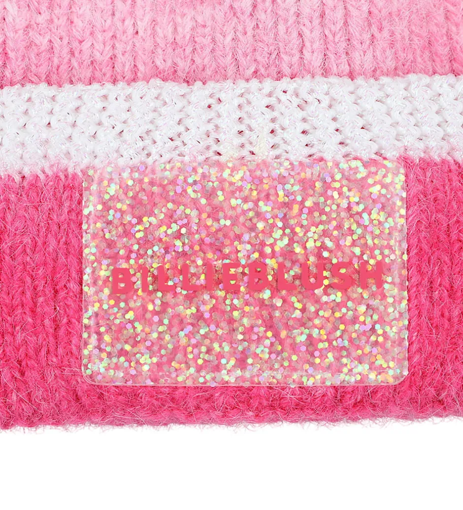 Huer Og Hatte|Billieblush Hue - Strik - Uld - Pink m. Kvast