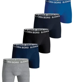 Undertøj|Björn Borg Boxershorts - 5-pak - Blå/Sort/Grå