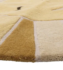 Uld|Bloomingville Gulvtæppe - 110 cm - Sun - Uld - Gul