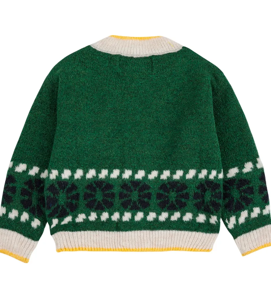 Cardigans|Striktrøjer|Bobo Choses Cardigan - Strik - Kaleidoscope Jacquard - Grøn
