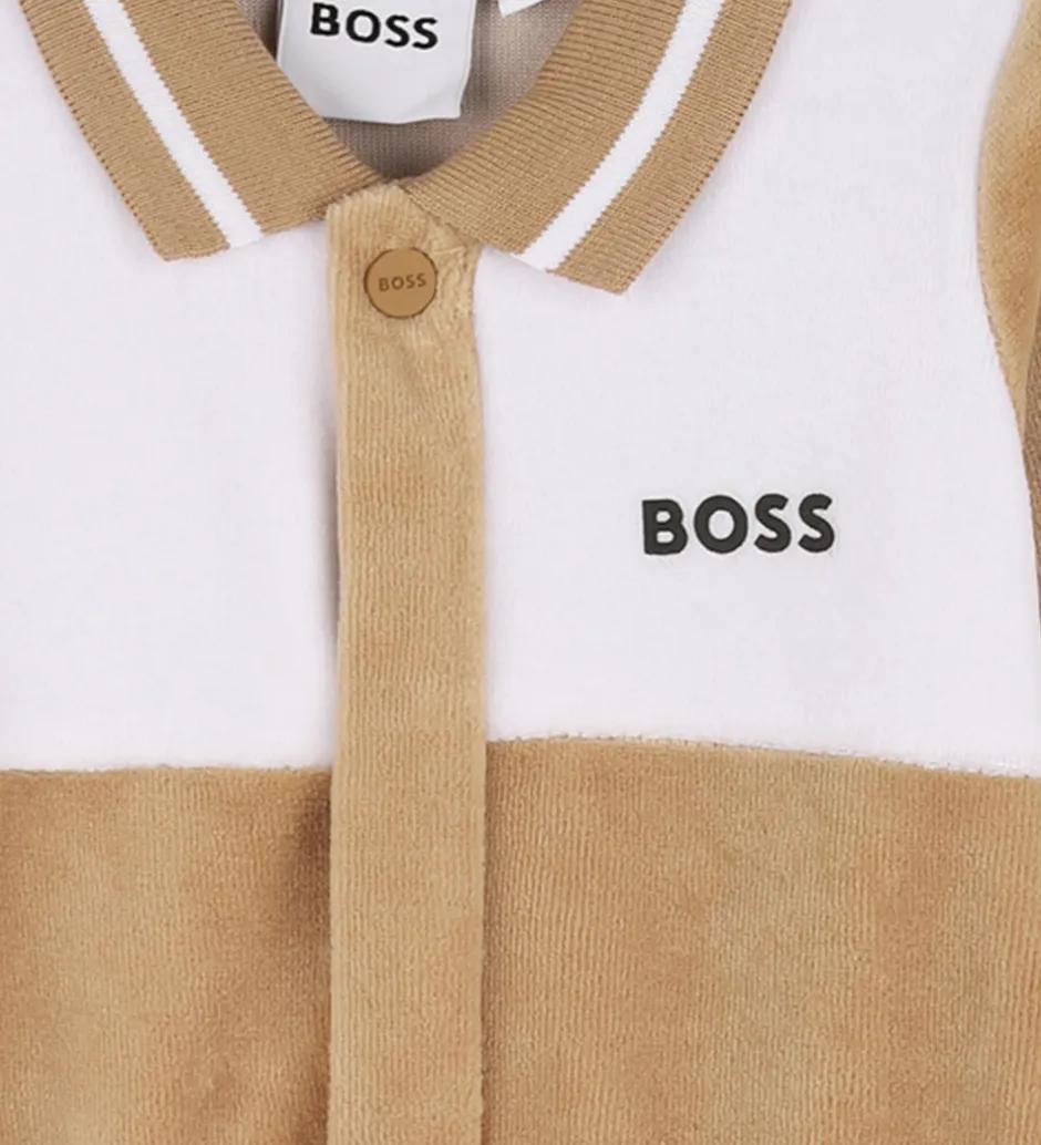 Nattøj|BOSS Gaveæske - Natdragt - Velour - Cookie/Hvid