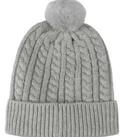 Huer Og Hatte|BOSS Hue - Strik - Gråmeleret m. Kvast