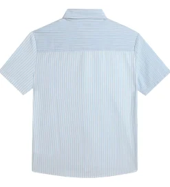 Konfirmationstøj|BOSS Skjorte - Hvid/Lyseblåstribet m. Navy
