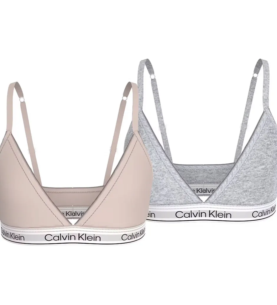Undertøj|Calvin Klein BH u. Bøjle - 2-pak - Silverpeony/Gråmeleret