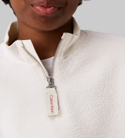 Fleece|Calvin Klein Fleecetrøje - Sherpa Fleece Zip Up - Ivory