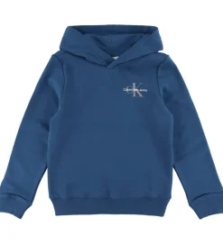 Hættetrøjer|Calvin Klein Hættetrøje - Small Monogram - Blue Jean