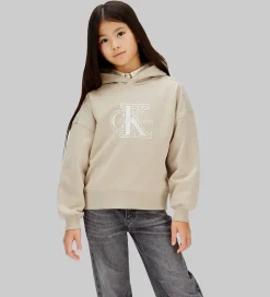 Hættetrøjer|Calvin Klein Hættetrøje - Velvet Monologo - Ancient Marble Grey