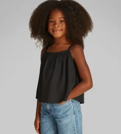 Toppe|Calvin Klein Top - Rib - Crinkle Strap - Ck Black