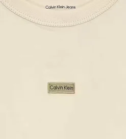 T-Shirts|Calvin Klein T-shirt - Folded Logo Label - White Gray