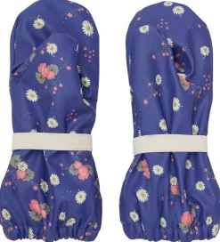Handsker Og Luffer|CeLaVi Luffer m. Fleece - PU - Skipper Blue m. Blomster