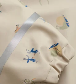Regntøj|CeLaVi Regndragt m. Fleece - PU - White Pepper m. Print