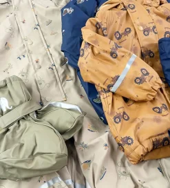 Regntøj|CeLaVi Regndragt m. Fleece - PU - White Pepper m. Print