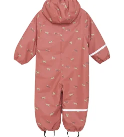 Regntøj|CeLaVi Regndragt m. Fleece - PU - Brick Dust m. Print