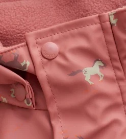 Regntøj|CeLaVi Regndragt m. Fleece - PU - Brick Dust m. Print