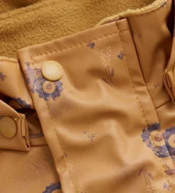 Regntøj|CeLaVi Regndragt m. Fleece - PU - Apple Cinnamon m. Print