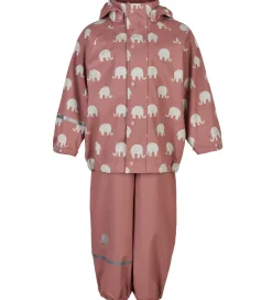 Regntøj|CeLaVi Regntøj - PU - Burlwood m. Elefanter