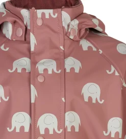 Regntøj|CeLaVi Regntøj m. Seler - PU - Burlwood m. Elefanter