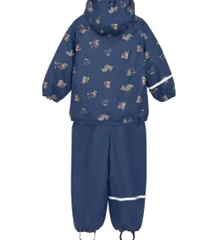 Regntøj|CeLaVi Regntøj m. Seler/Fleece - Recycle PU - Oceania m. Print