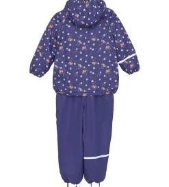 Regntøj|CeLaVi Regntøj m. Seler/Fleece - Recycle PU - Skipper Blue m. Pr