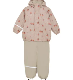 Regntøj|CeLaVi Regntøj m. Seler/Fleece - Recycle PU - Nasturtium m. Prin