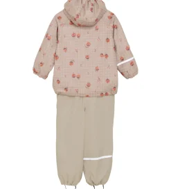 Regntøj|CeLaVi Regntøj m. Seler/Fleece - Recycle PU - Nasturtium m. Prin