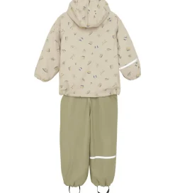 Regntøj|CeLaVi Regntøj m. Seler/Fleece - Recycle PU - White Pepper m. Pr