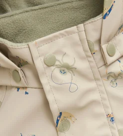 Regntøj|CeLaVi Regntøj m. Seler/Fleece - Recycle PU - White Pepper m. Pr