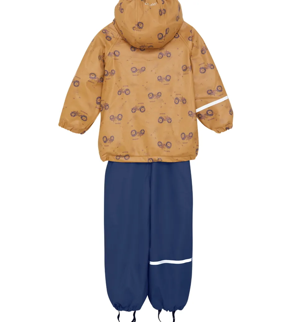 Regntøj|CeLaVi Regntøj m. Seler/Fleece - Recycle PU - Apple Cinnamon m.