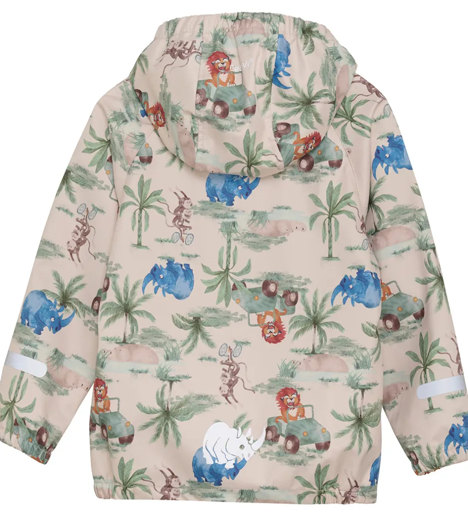 Softshell|CeLaVi Softshelljakke - Dress Blues/Creme m. Elefanter