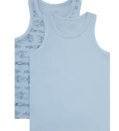 Undertøj|Basis|CeLaVi Undertrøjer - 2-pak - Ashley Blue m. Racerbiler