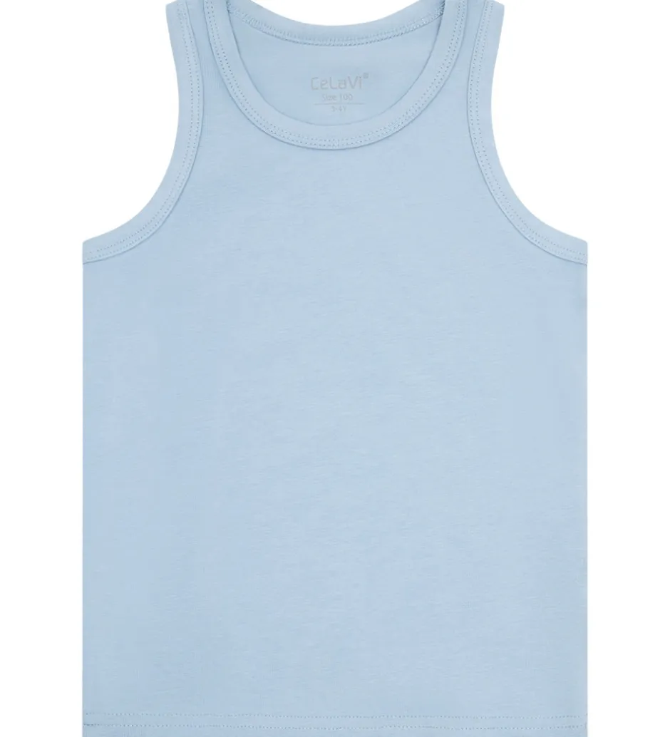 Undertøj|Basis|CeLaVi Undertrøjer - 2-pak - Ashley Blue m. Racerbiler