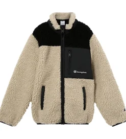 Fleece|Champion Fleecejakke - Neutral Chino Beige m. Sort