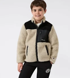 Fleece|Champion Fleecejakke - Neutral Chino Beige m. Sort