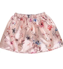 Nederdele|Christina Rohde Nederdel - Rosa Glitter m. Blomster