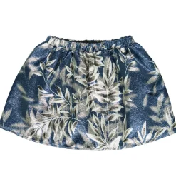 Nederdele|Christina Rohde Nederdel - Blå m. Sølv Blade