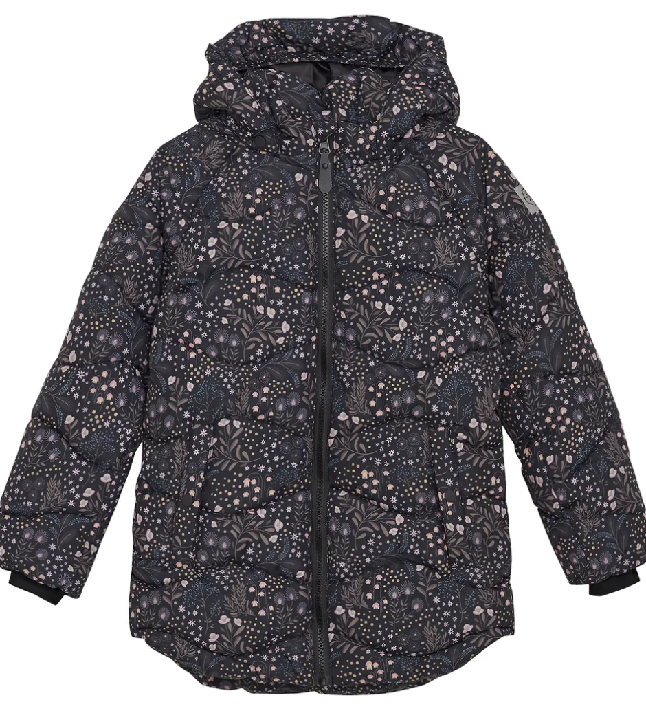 Overgangsjakker|Dunjakker Og Dynejakker|Color Kids Dynejakke - Quilt - Phantom m. Blomster