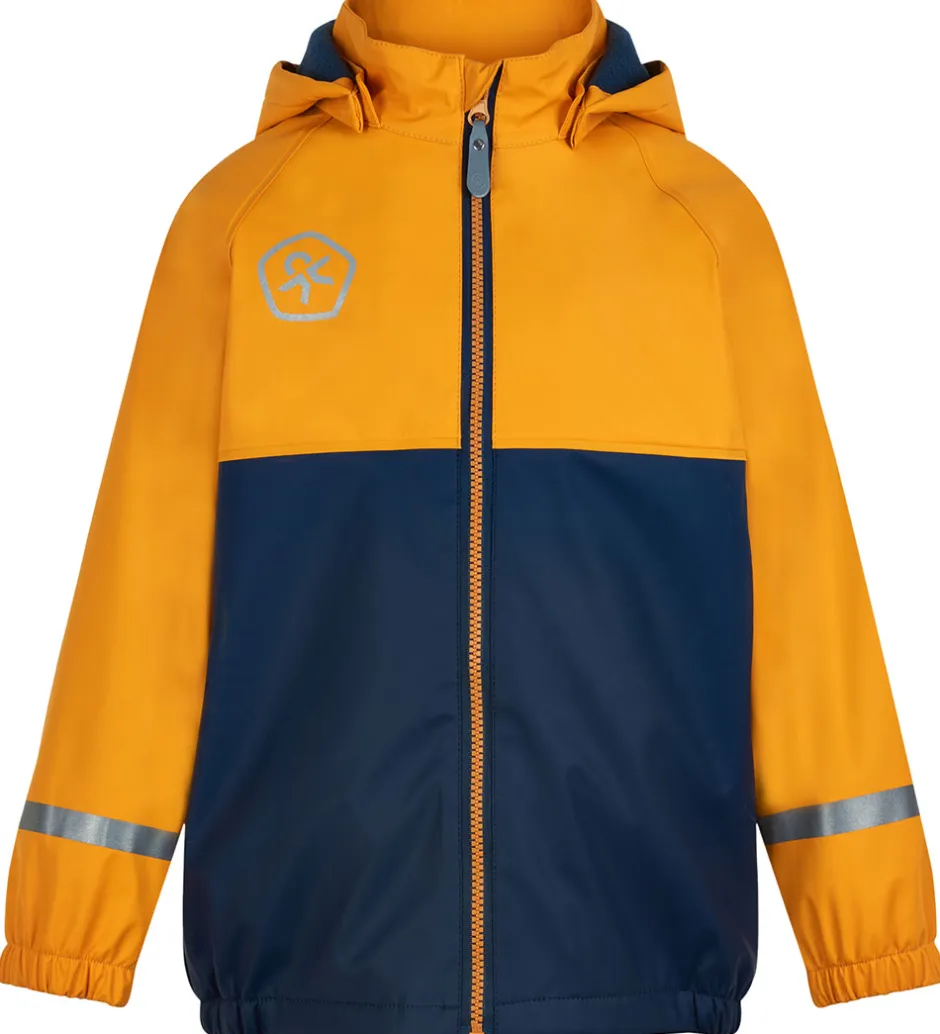 Regntøj|Color Kids Regntøj m. Seler/Fleece - PU - Cadmium Yellow/Navy