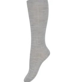 Strømper|Basis|Condor Knæstrømper - Rib - Uld - Lead