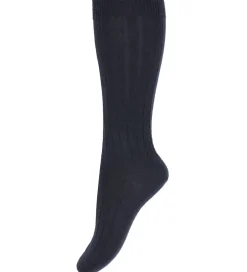 Strømper|Basis|Condor Knæstrømper - Rib - Uld - Dark Blue